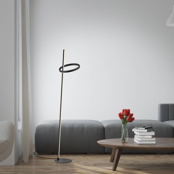 JUST LIGHT. GmbH Lampa stojąca LED Ritus, możliwość ściemniania, czarny, salon / jadalnia, metal, nowoczesny