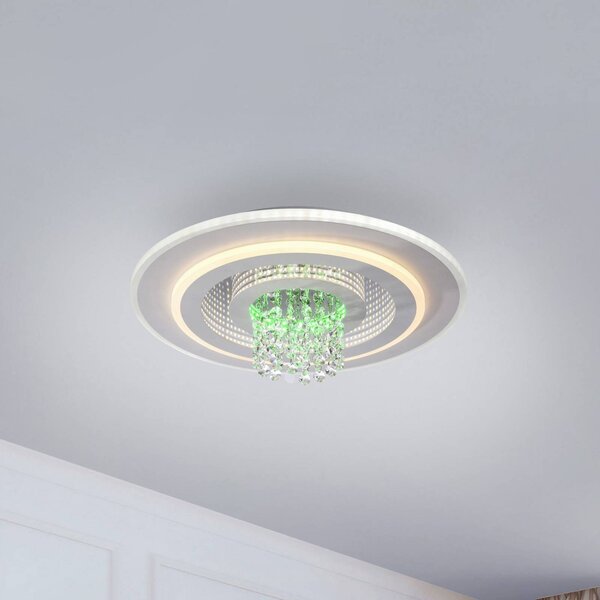 JUST LIGHT. GmbH Lampa sufitowa LED Tolago, możliwość ściemniania, biały / opal, salon / jadalnia, metal, nowoczesny