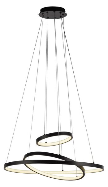 JUST LIGHT. GmbH Lampa wisząca Cerchi, czarny, salon / jadalnia, metal, nowoczesny