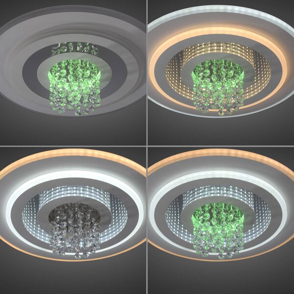 JUST LIGHT. GmbH Lampa sufitowa LED Tolago, możliwość ściemniania, biały / opal, salon / jadalnia, metal, nowoczesny