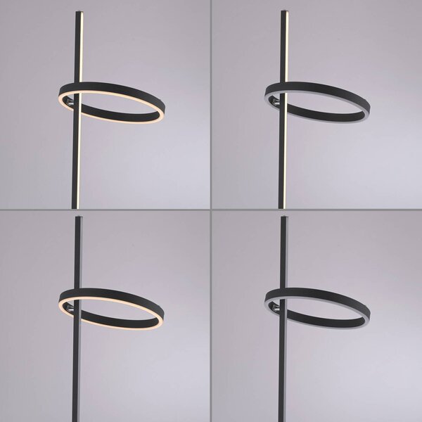 JUST LIGHT. GmbH Lampa stojąca LED Ritus, możliwość ściemniania, czarny, salon / jadalnia, metal, nowoczesny