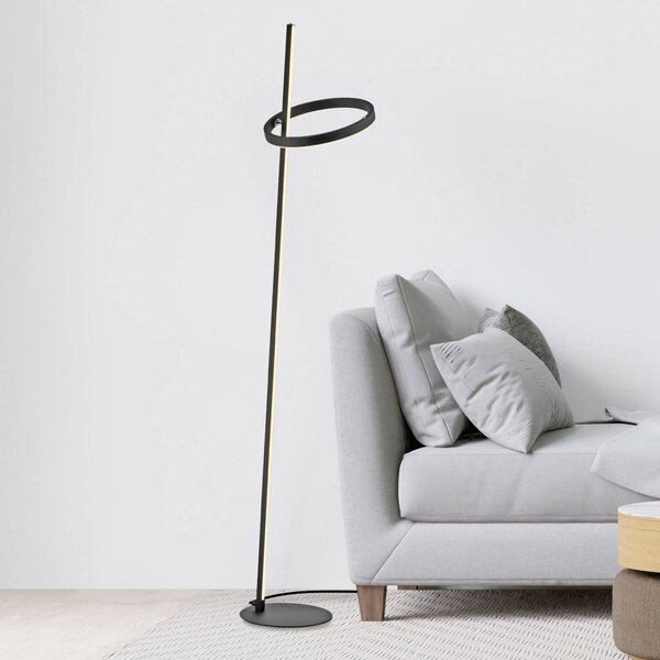 JUST LIGHT. GmbH Lampa stojąca LED Ritus, możliwość ściemniania, czarny, salon / jadalnia, metal, nowoczesny