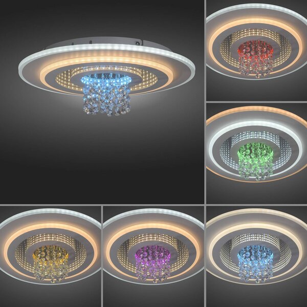 JUST LIGHT. GmbH Lampa sufitowa LED Tolago, możliwość ściemniania, biały / opal, salon / jadalnia, metal, nowoczesny