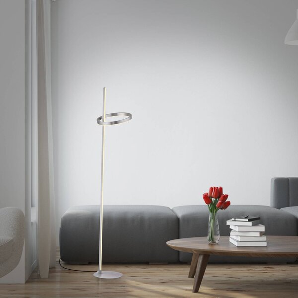 JUST LIGHT. GmbH Lampa stojąca LED Ritus, możliwość ściemniania, aluminiowy / szary / cynkowy, salon / jadalnia, metal, nowoczesny