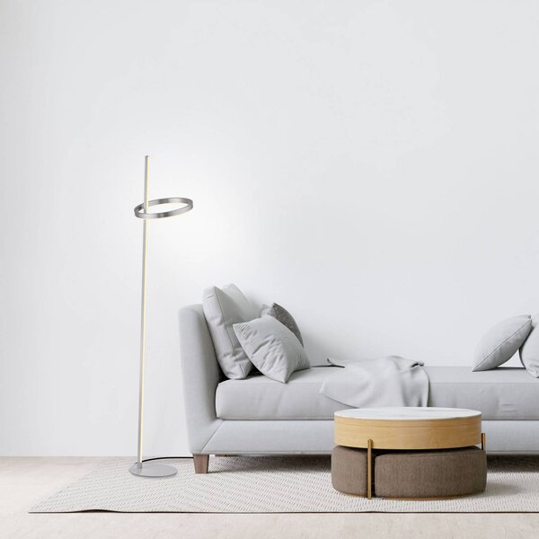 JUST LIGHT. GmbH Lampa stojąca LED Ritus, możliwość ściemniania, aluminiowy / szary / cynkowy, salon / jadalnia, metal, nowoczesny