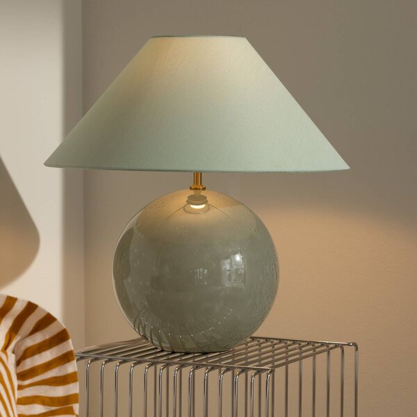 Globen Lighting Lampa stołowa IRIS, zielony, salon / jadalnia, tkanina / materiał / jedwab, skandynawski