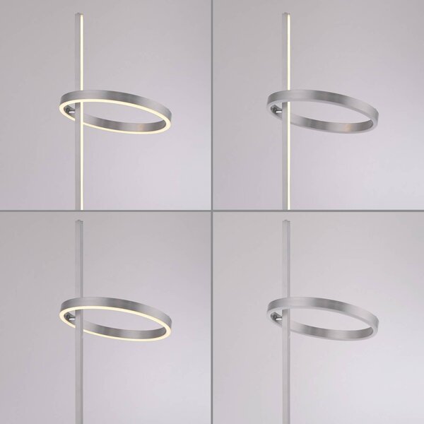 JUST LIGHT. GmbH Lampa stojąca LED Ritus, możliwość ściemniania, aluminiowy / szary / cynkowy, salon / jadalnia, metal, nowoczesny