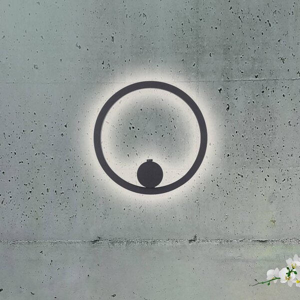 JUST LIGHT. GmbH Kinkiet LED Archie, możliwość ściemniania, czarny, salon / jadalnia, metal, nowoczesny