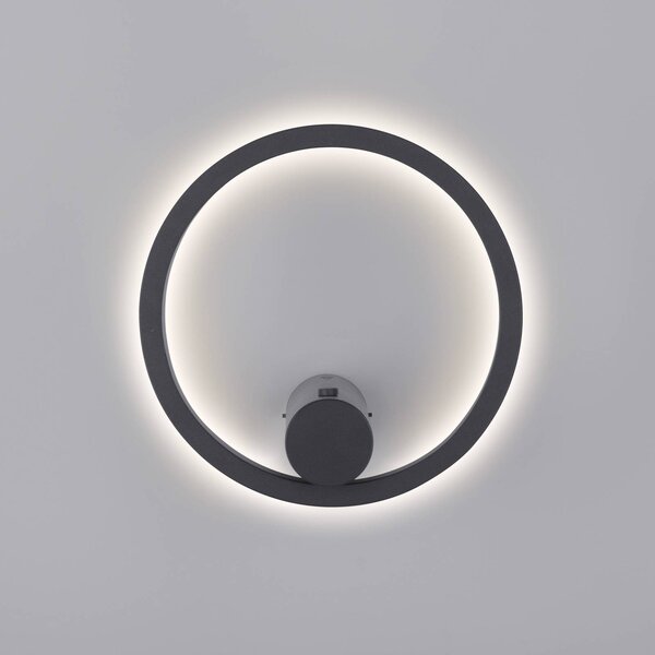 JUST LIGHT. GmbH Kinkiet LED Archie, możliwość ściemniania, czarny, salon / jadalnia, metal, nowoczesny