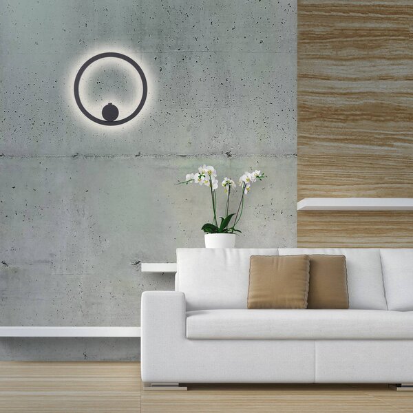 JUST LIGHT. GmbH Kinkiet LED Archie, możliwość ściemniania, czarny, salon / jadalnia, metal, nowoczesny