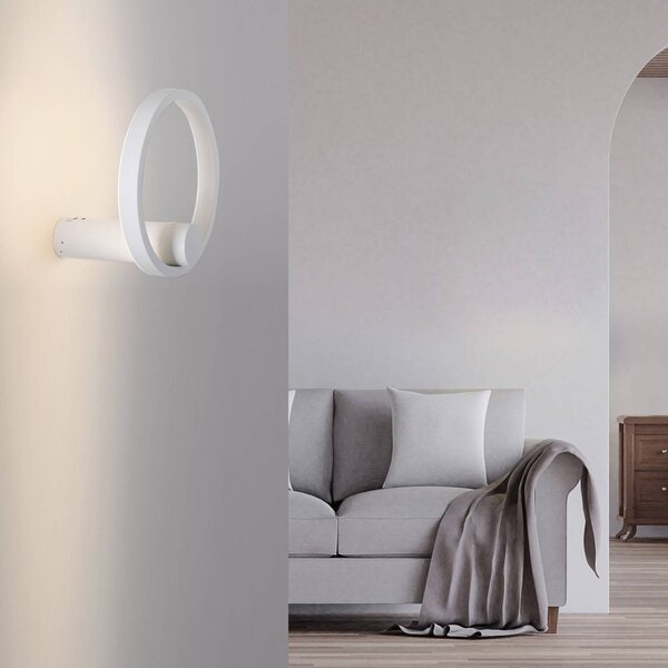 JUST LIGHT. GmbH Kinkiet LED Archie, możliwość ściemniania, biały / opal, salon / jadalnia, metal, nowoczesny