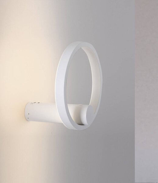 JUST LIGHT. GmbH Kinkiet LED Archie, możliwość ściemniania, biały / opal, salon / jadalnia, metal, nowoczesny
