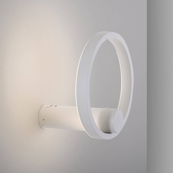 JUST LIGHT. GmbH Kinkiet LED Archie, możliwość ściemniania, biały / opal, salon / jadalnia, metal, nowoczesny
