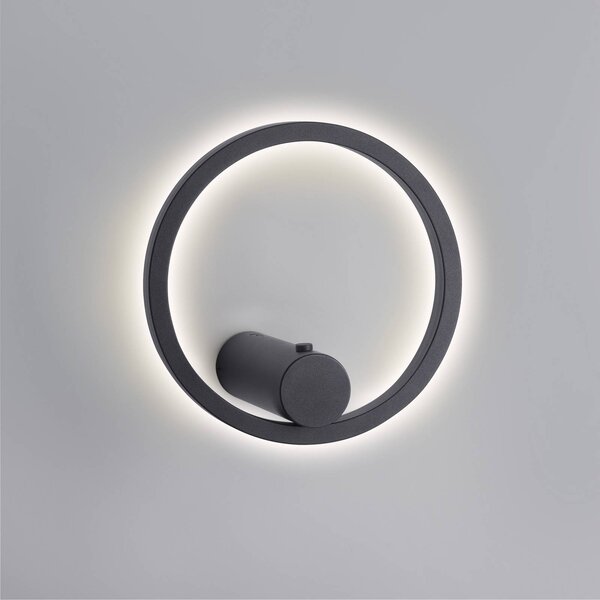 JUST LIGHT. GmbH Kinkiet LED Archie, możliwość ściemniania, czarny, salon / jadalnia, metal, nowoczesny