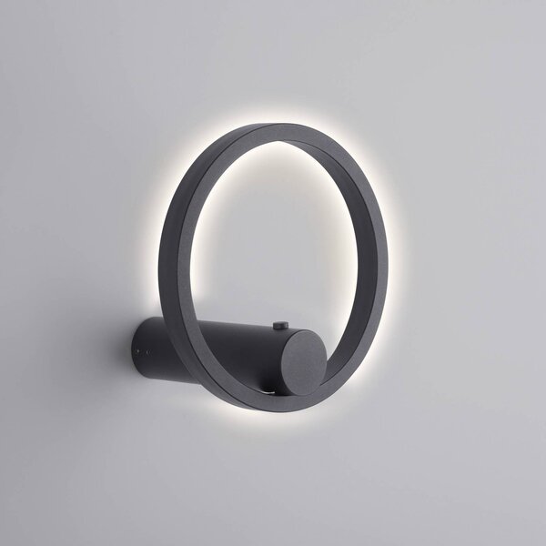 JUST LIGHT. GmbH Kinkiet LED Archie, możliwość ściemniania, czarny, salon / jadalnia, metal, nowoczesny