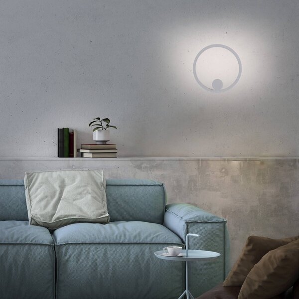 JUST LIGHT. GmbH Kinkiet LED Archie, możliwość ściemniania, biały / opal, salon / jadalnia, metal, nowoczesny