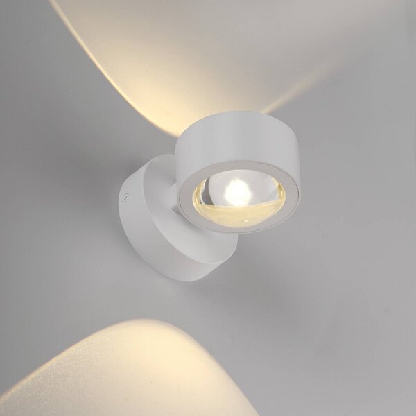 JUST LIGHT. GmbH Kinkiet LED Chia, możliwość ściemniania, biały / opal, salon / jadalnia, metal, nowoczesny