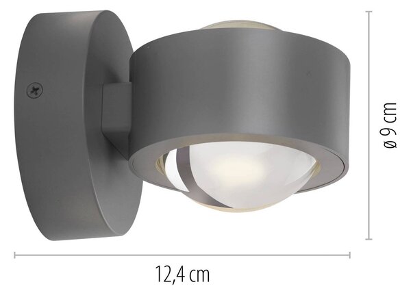 JUST LIGHT. GmbH Kinkiet LED Chia, możliwość ściemniania, aluminiowy / szary / cynkowy, salon / jadalnia, metal, nowoczesny