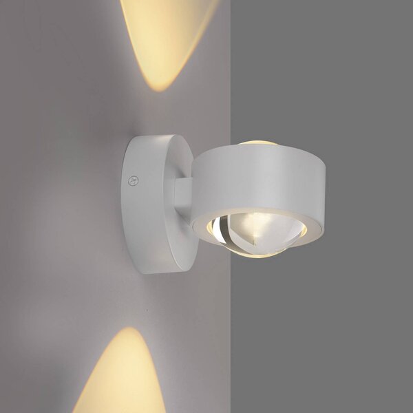 JUST LIGHT. GmbH Kinkiet LED Chia, możliwość ściemniania, biały / opal, salon / jadalnia, metal, nowoczesny