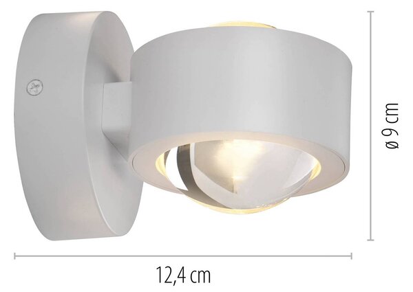 JUST LIGHT. GmbH Kinkiet LED Chia, możliwość ściemniania, biały / opal, salon / jadalnia, metal, nowoczesny