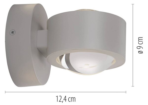 JUST LIGHT. GmbH Kinkiet LED Chia, możliwość ściemniania, kremowy / amber, salon / jadalnia, metal, nowoczesny