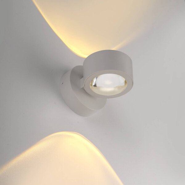 JUST LIGHT. GmbH Kinkiet LED Chia, możliwość ściemniania, kremowy / amber, salon / jadalnia, metal, nowoczesny