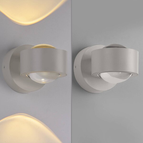 JUST LIGHT. GmbH Kinkiet LED Chia, możliwość ściemniania, kremowy / amber, salon / jadalnia, metal, nowoczesny