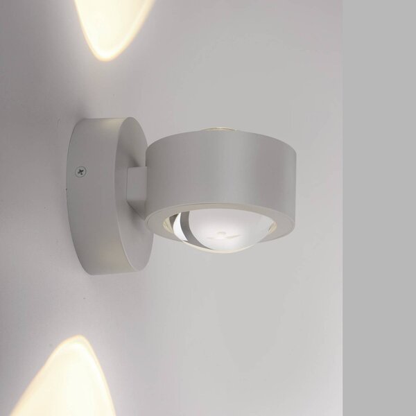 JUST LIGHT. GmbH Kinkiet LED Chia, możliwość ściemniania, kremowy / amber, salon / jadalnia, metal, nowoczesny