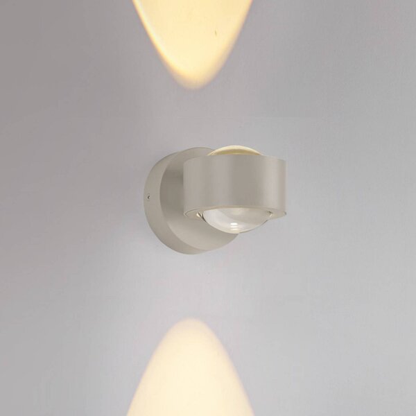 JUST LIGHT. GmbH Kinkiet LED Chia, możliwość ściemniania, kremowy / amber, salon / jadalnia, metal, nowoczesny