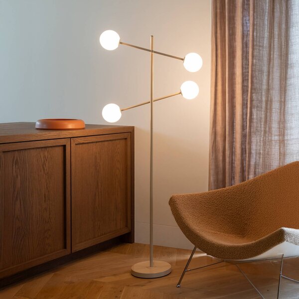 IT´S ABOUT ROMI Lampa stojąca Copenhagen, możliwość ściemniania, kremowy / amber, salon / jadalnia, nowoczesny