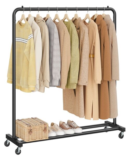 Stojak na ubrania COCO na kółkach, max. 50 kg, 38x110x141,5 cm, czarny SongmicsHome