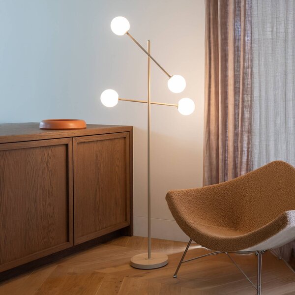 IT´S ABOUT ROMI Lampa stojąca Copenhagen, możliwość ściemniania, kremowy / amber, salon / jadalnia, nowoczesny