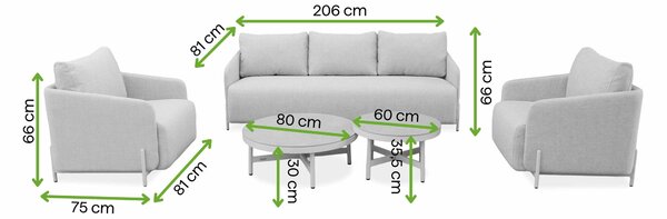 Zestaw ogrodowy AURA CAFFE Melange Grey - Furrore