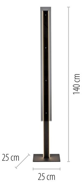 Schöner Wohnen Lampa stojąca LED Lena, możliwość ściemniania, czarny, salon / jadalnia, metal, nowoczesny
