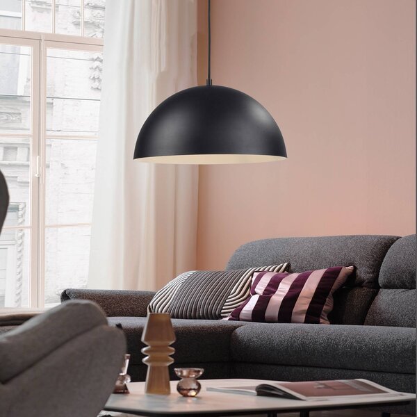 Schöner Wohnen Lampa wisząca Ali, możliwość ściemniania, czarny, salon / jadalnia, metal, skandynawski