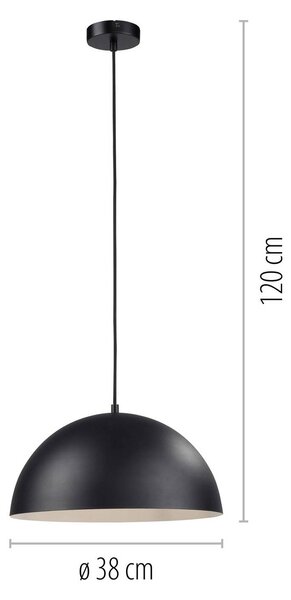 Schöner Wohnen Lampa wisząca Ali, możliwość ściemniania, czarny, salon / jadalnia, metal, skandynawski