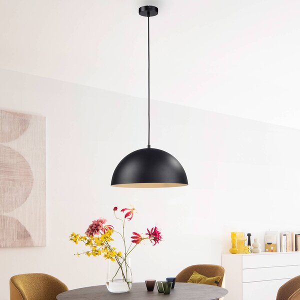 Schöner Wohnen Lampa wisząca Ali, możliwość ściemniania, czarny, salon / jadalnia, metal, skandynawski