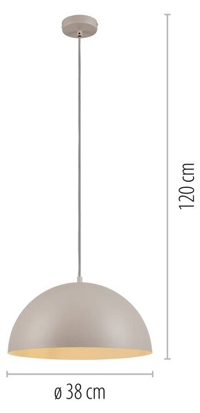 Schöner Wohnen Lampa wisząca Ali, możliwość ściemniania, kremowy / amber, salon / jadalnia, metal, skandynawski