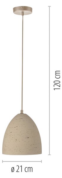 Schöner Wohnen Lampa wisząca Traventa, możliwość ściemniania, kremowy / amber, salon / jadalnia, beton, śródziemnomorski