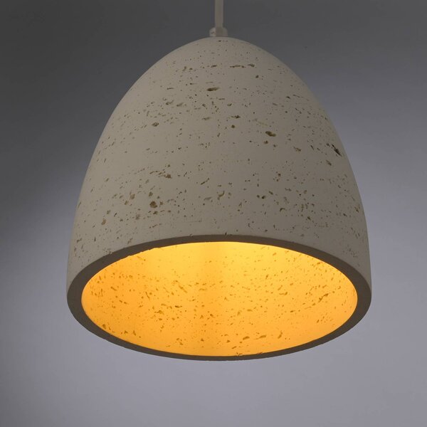 Schöner Wohnen Lampa wisząca Traventa, możliwość ściemniania, kremowy / amber, salon / jadalnia, beton, śródziemnomorski