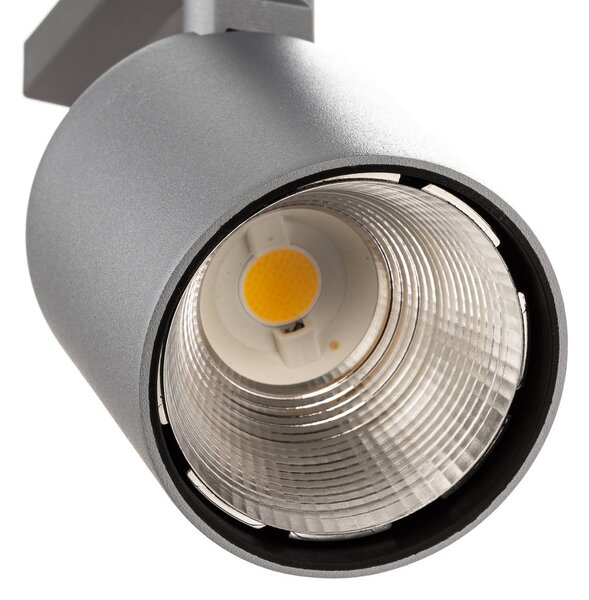 Ivela Reflektor szynowy LED Perfetto Puro, 3-fazowy srebrny 930 Puro, aluminiowy / szary / cynkowy, przedpokój, aluminium, nowoczesny