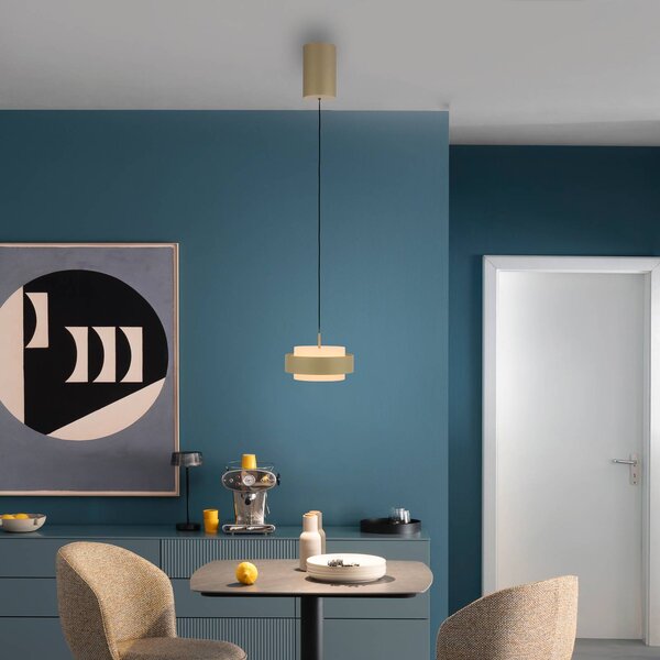 Schöner Wohnen Lampa wisząca Elmo, możliwość ściemniania, kremowy / amber, salon / jadalnia, metal, nowoczesny