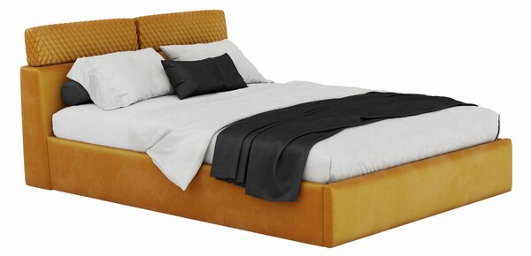 Łóżko 160x200 Tapicerowane Tortoli + Pojemnik | Tkanina Riviera 21 I Outlet (13184)