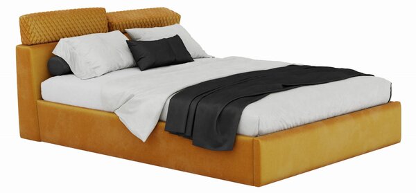 Łóżko 160x200 Tapicerowane Tortoli + Pojemnik | Tkanina Riviera 21 I Outlet (13184)