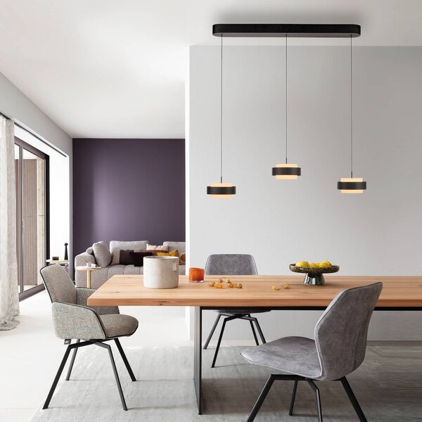 Schöner Wohnen Lampa wisząca Elmo, możliwość ściemniania, czarny, salon / jadalnia, metal, nowoczesny