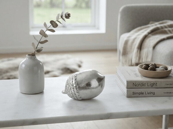 Dekoracyjna figurka SREBRNY ŻOŁĄDŹ 13 cm, srebrna
