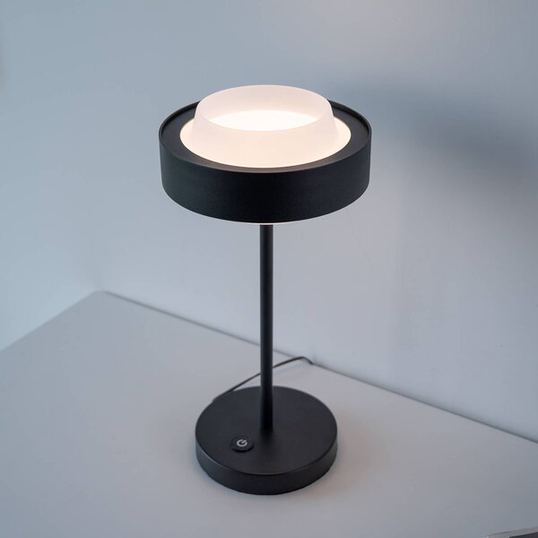 Schöner Wohnen Lampa stołowa LED Elmo, możliwość ściemniania, czarny, salon / jadalnia, metal, nowoczesny