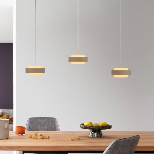 Schöner Wohnen Lampa wisząca Elmo, możliwość ściemniania, kremowy / amber, salon / jadalnia, metal, nowoczesny