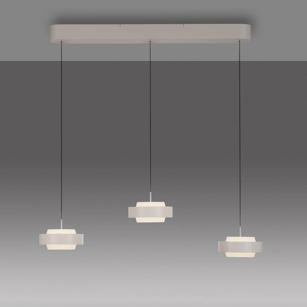 Schöner Wohnen Lampa wisząca Elmo, możliwość ściemniania, kremowy / amber, salon / jadalnia, metal, nowoczesny