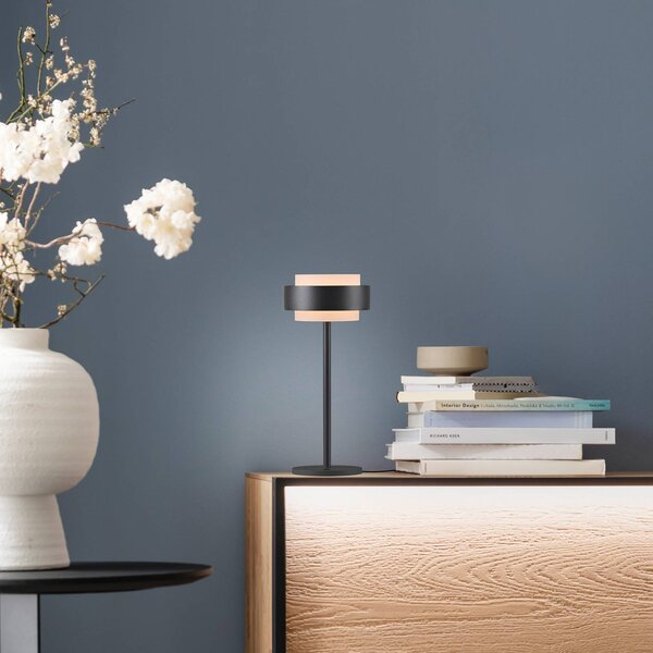 Schöner Wohnen Lampa stołowa LED Elmo, możliwość ściemniania, czarny, salon / jadalnia, metal, nowoczesny
